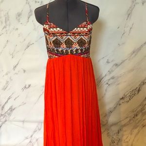 NWOT Xhilaration Orange Maxi Dress Size M